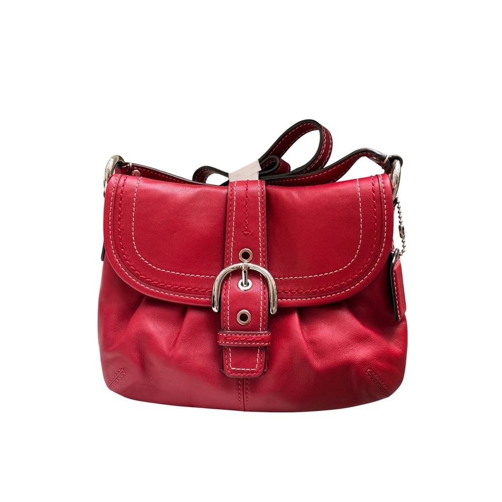 Coach Soho Flap Red Leather Crossbody Bag Small 9541